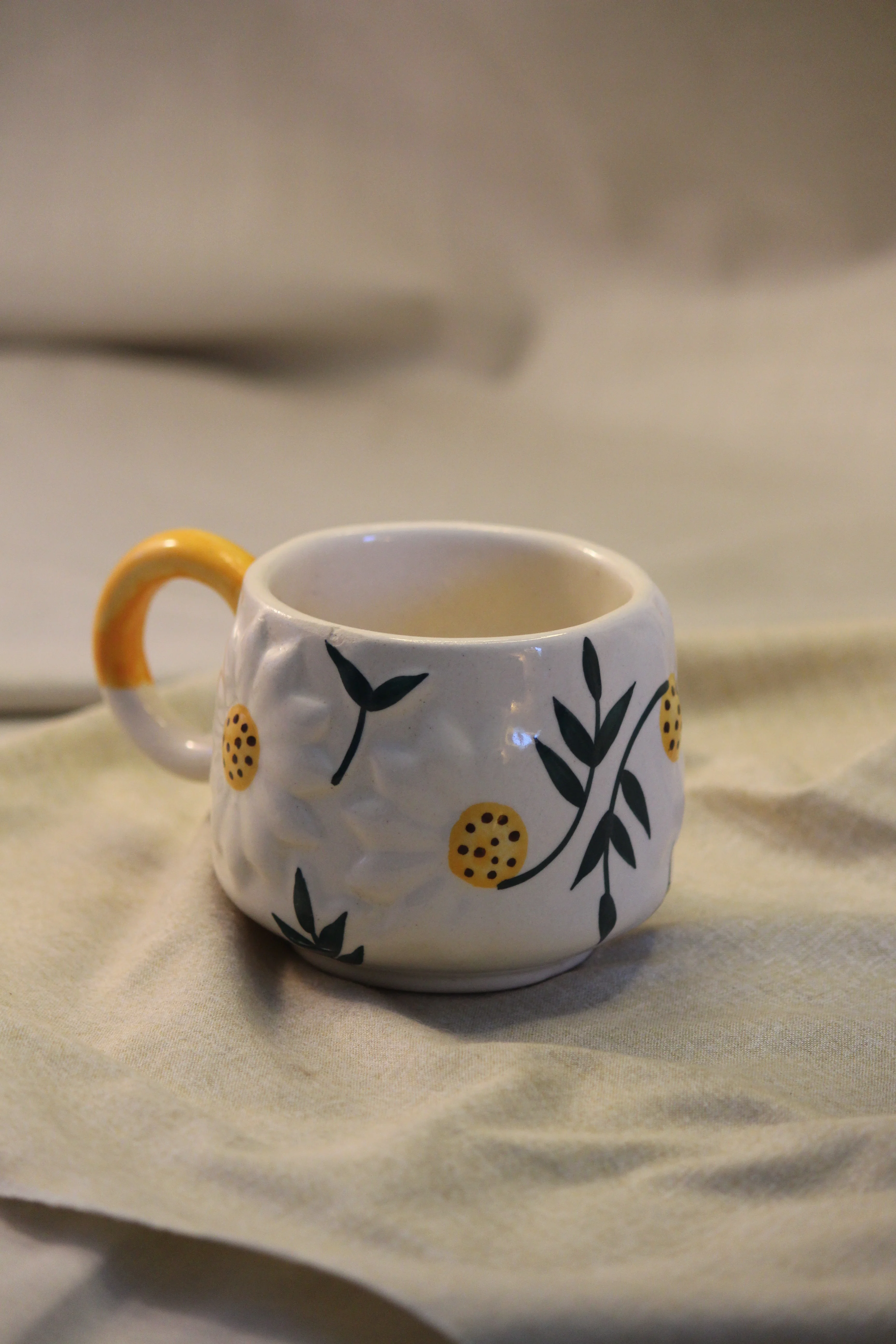 The White Space Living Handcrafted Cute Ceramic Mug for Coffee/Tea/Milk/Green Tea/Cold Coffee