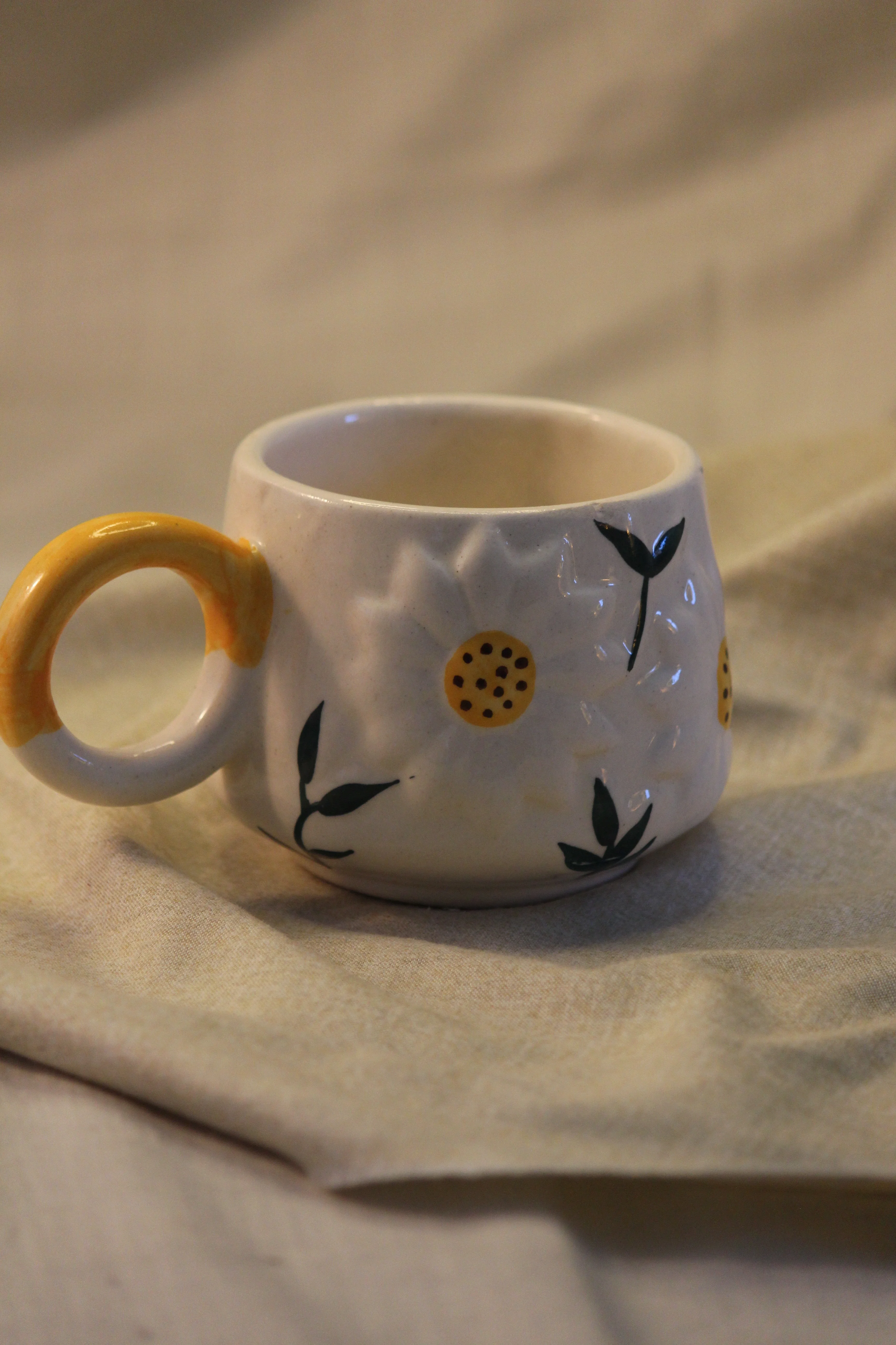 The White Space Living Handcrafted Cute Ceramic Mug for Coffee/Tea/Milk/Green Tea/Cold Coffee