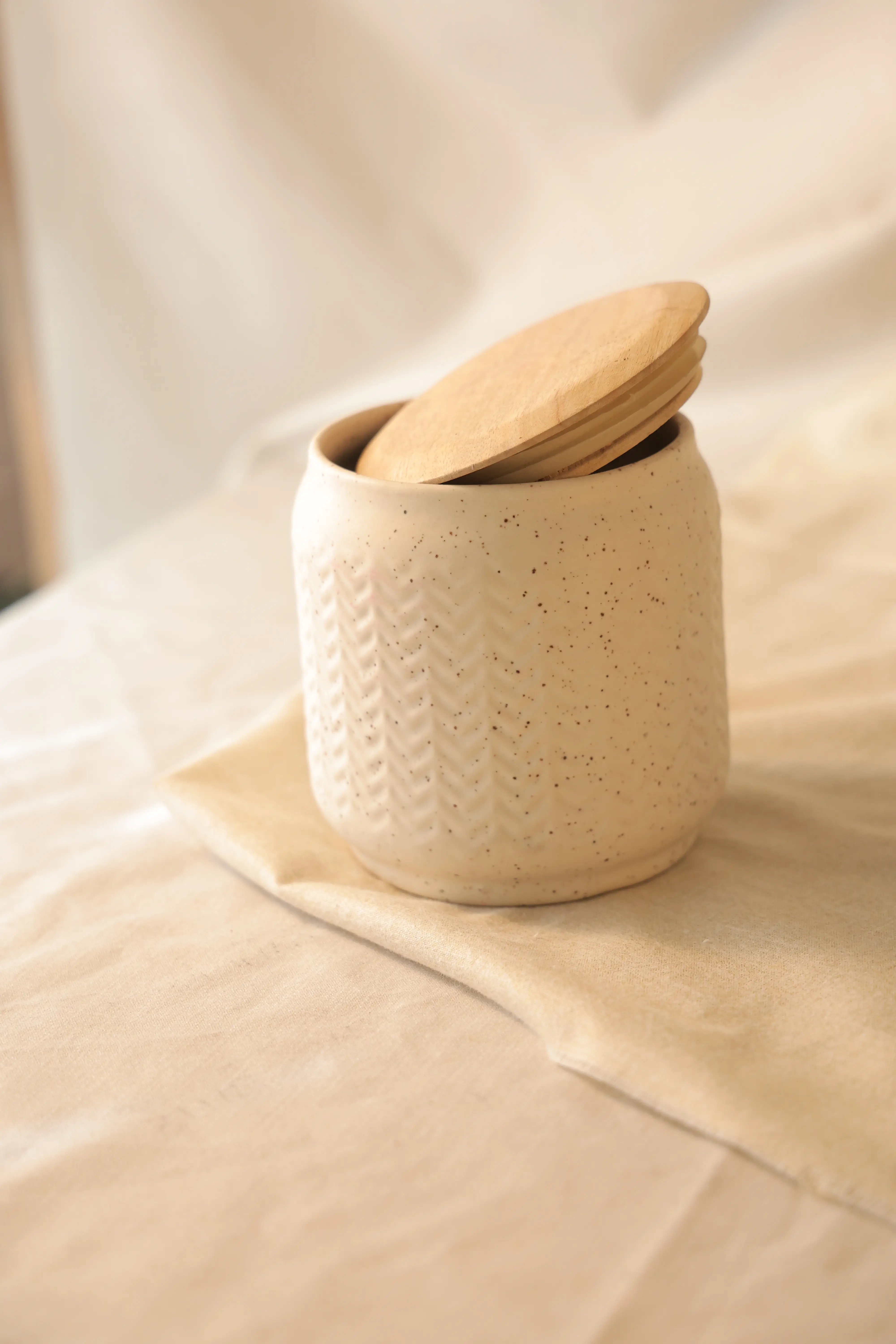 Zig-Zag Pastel White Airtight Storage Jars